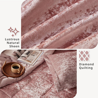 Velvet Duvet Cover Set with Throw Pillow
