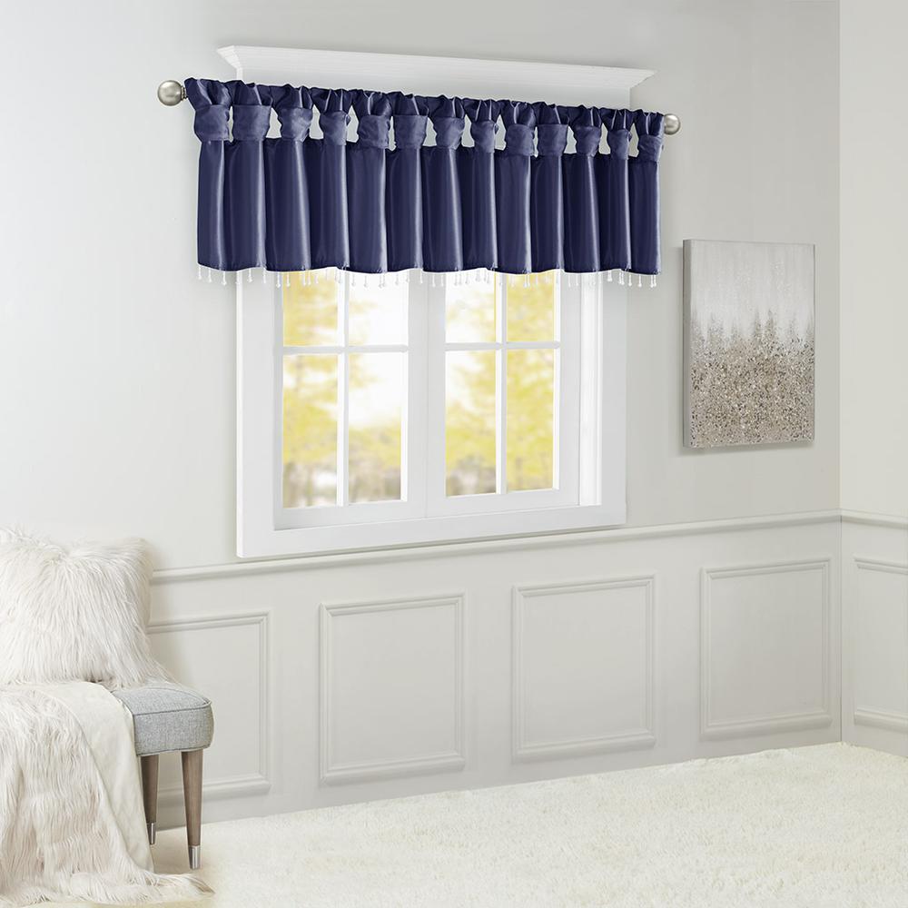 Lightweight Faux Silk Valance With Beads