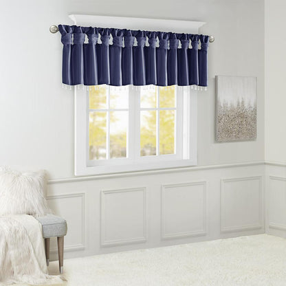 Lightweight Faux Silk Valance With Beads
