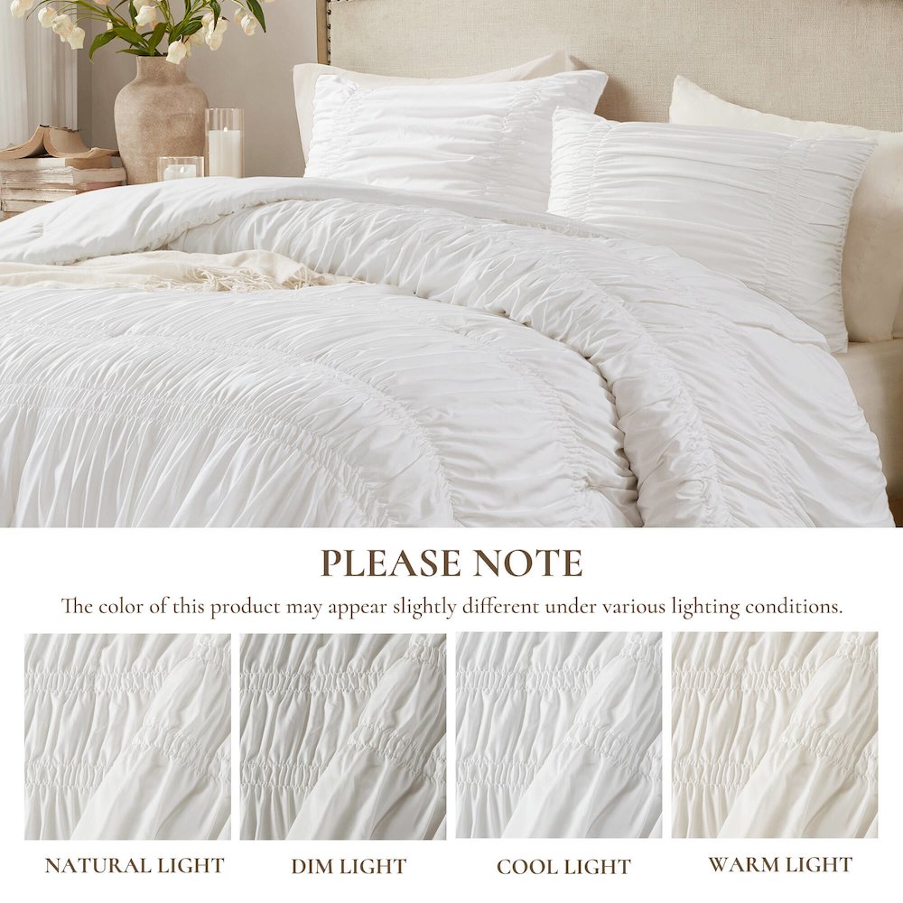 Mia Comforter Set, White color