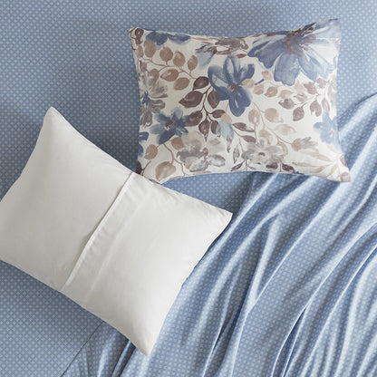 Luna Floral Comforter Set with Bed Sheets, Blue color