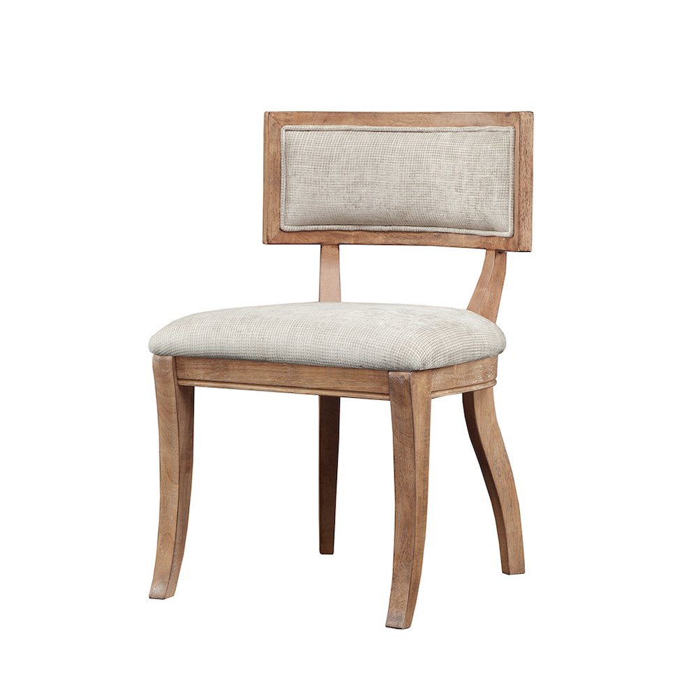 Marie Upholstered Split-Back Dining Chairs with Curved Wood Frame (Set of 2)