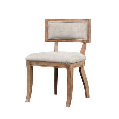 Marie Upholstered Split-Back Dining Chairs with Curved Wood Frame (Set of 2)