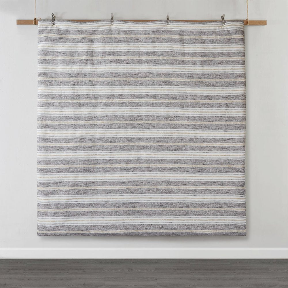 Oversized Chenille Jacquard Striped Comforter Set with Euro Shams