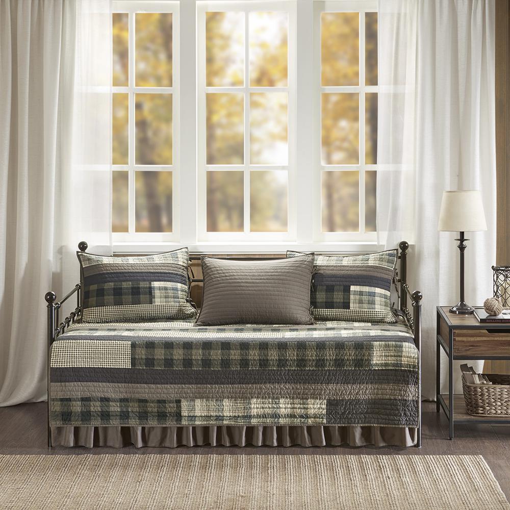 Winter Plains 5 Piece Day Bed Cover Set, Tan color