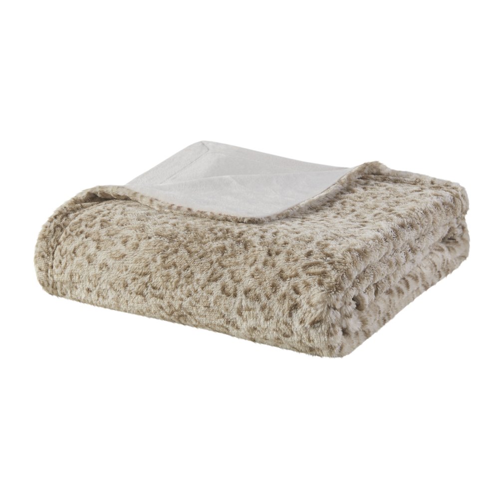 Zuri Faux Fur Throw, Leopard color