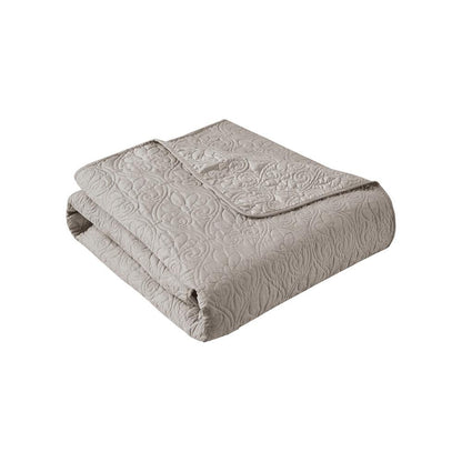 Quebec Oversized Quilted Throw, Khaki color