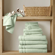 Quick Dry 100% Cotton 12pc Towel Set, Seafoam color