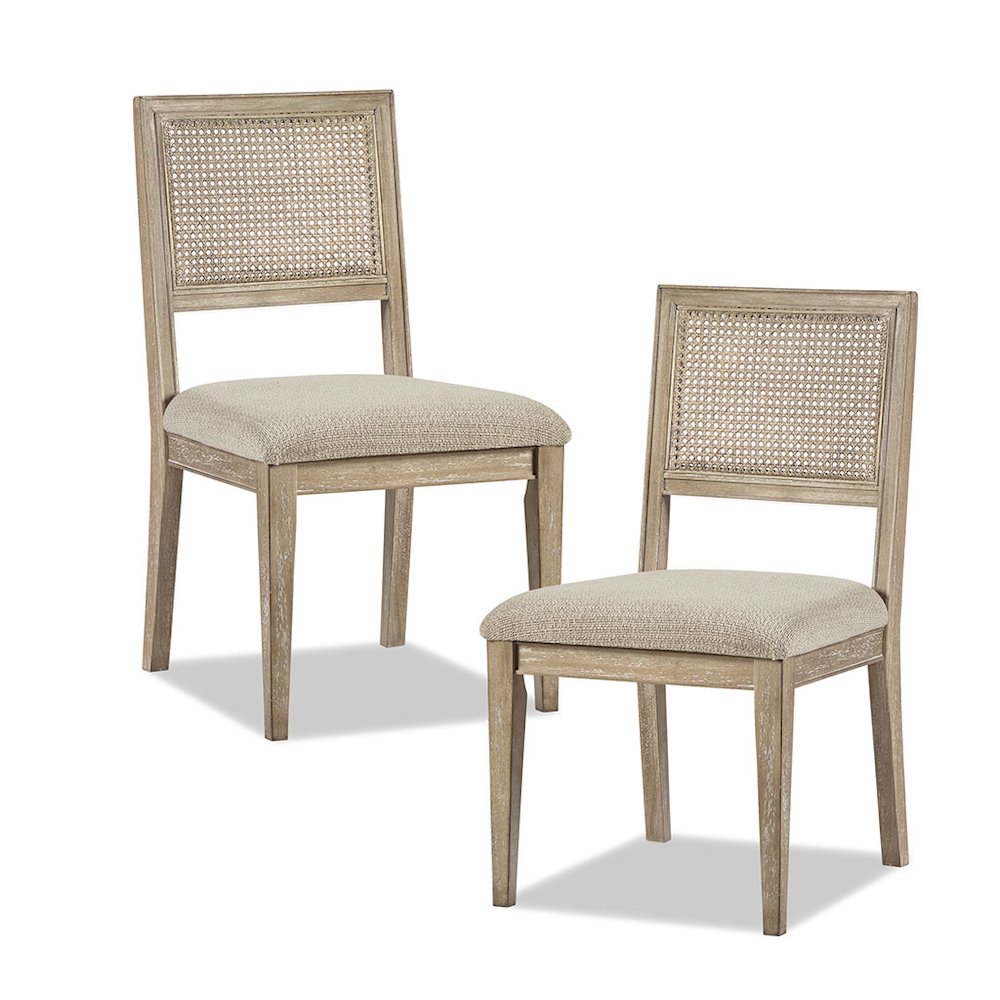 Kelly Rattan & Wood Dining Chair Set of 2