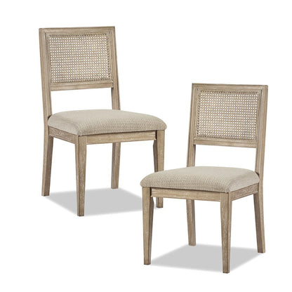 Kelly Rattan & Wood Dining Chair Set of 2