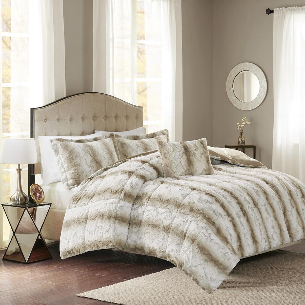 4PC Faux Fur Comforter Set
