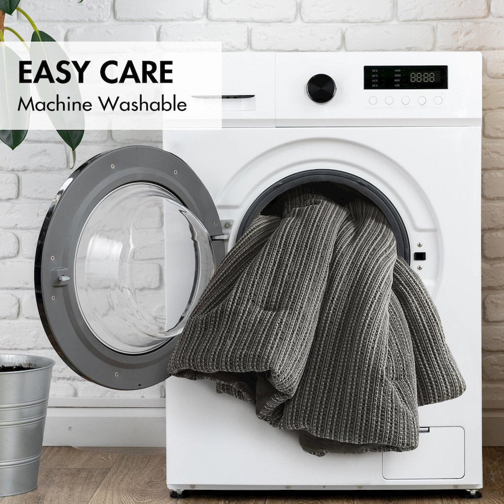 Lyon Waffle Washed Comforter Set, Charcoal color