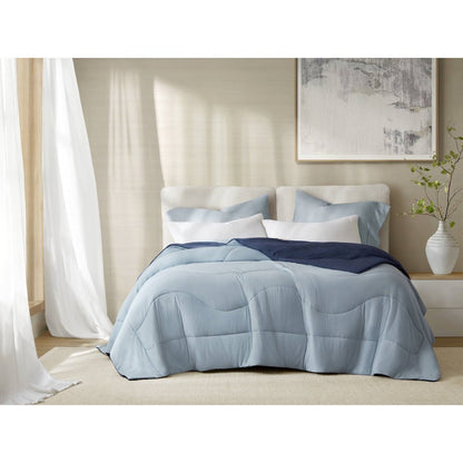 Cooling Reversible Tencel Comforter Blanket, Blue color
