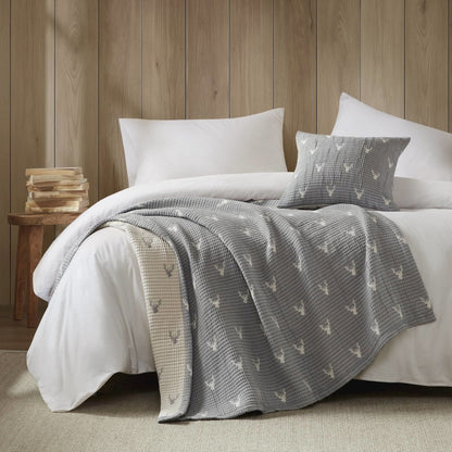Keystone Throw/Pillow Set, Grey color