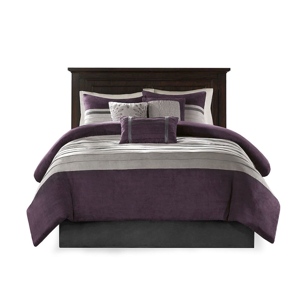 Palmer 7 Piece Pieced Faux Suede Comforter Set