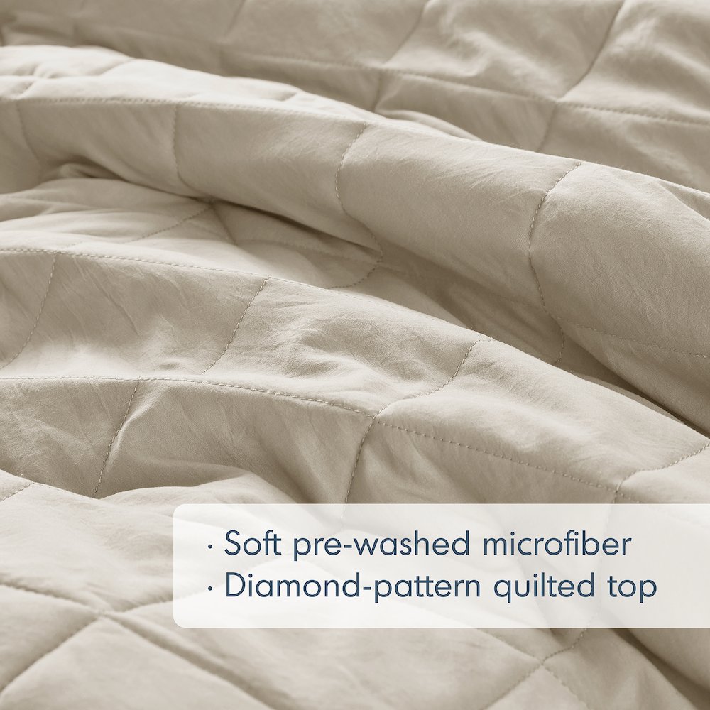 Diamond Quilted Ruffle Edge Comforter Set