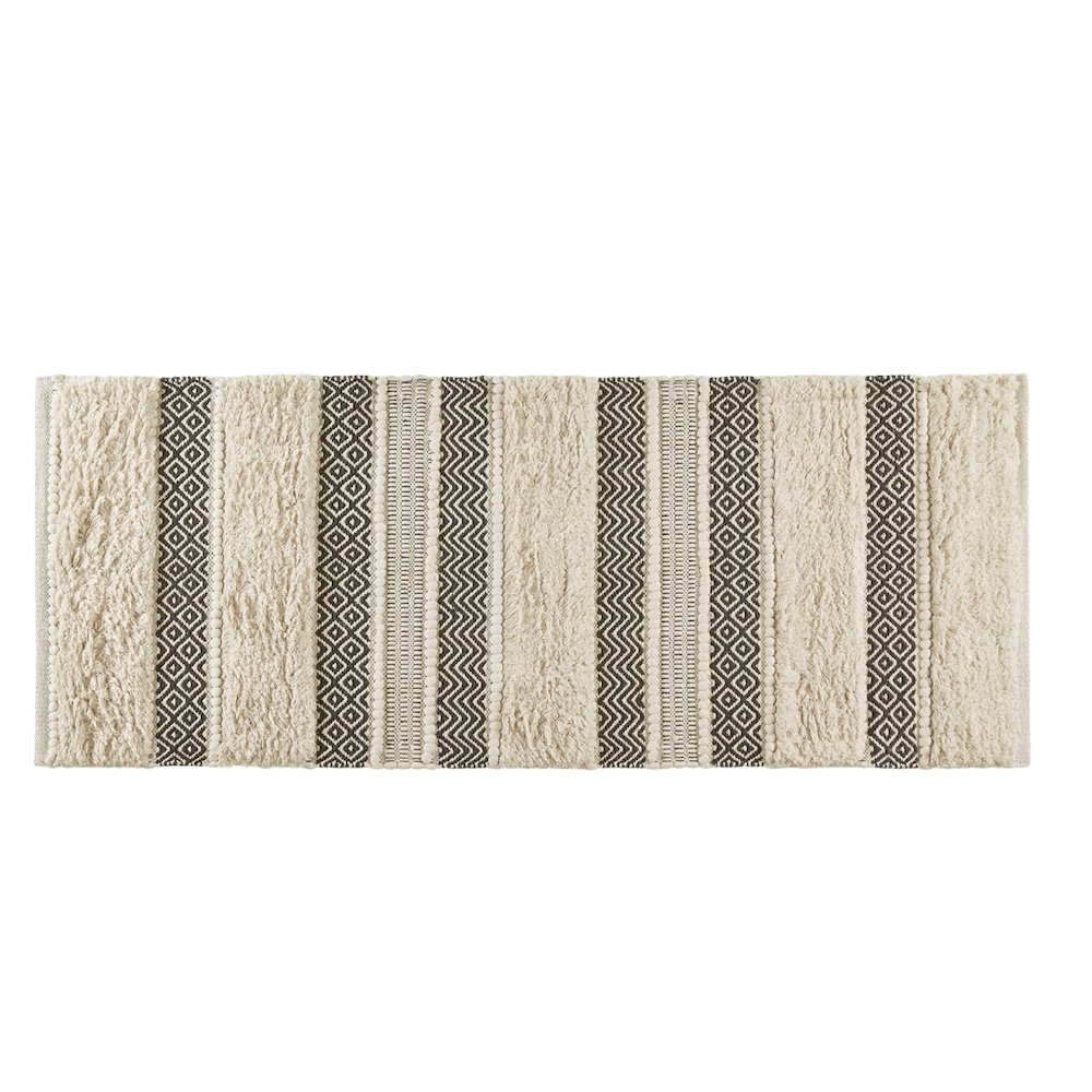 Woven Texture Stripe Bath Rug