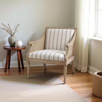 Elegant Beige Wingback Recliner Chair – Classic Push Back Armchair
