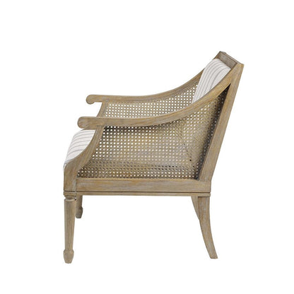 Elegant Beige Wingback Recliner Chair – Classic Push Back Armchair