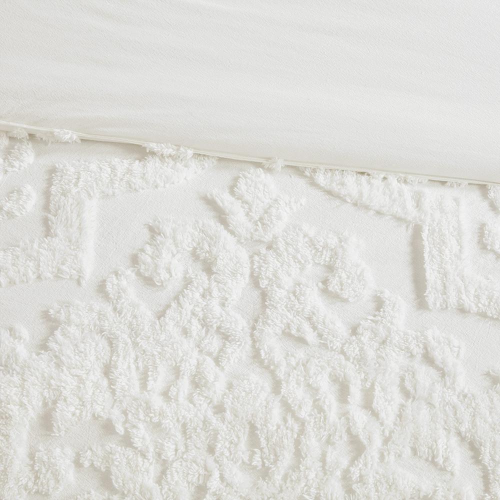 Seraphina White Chenille Duvet Cover Set, Belen Kox