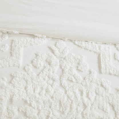 Seraphina White Chenille Duvet Cover Set, Belen Kox
