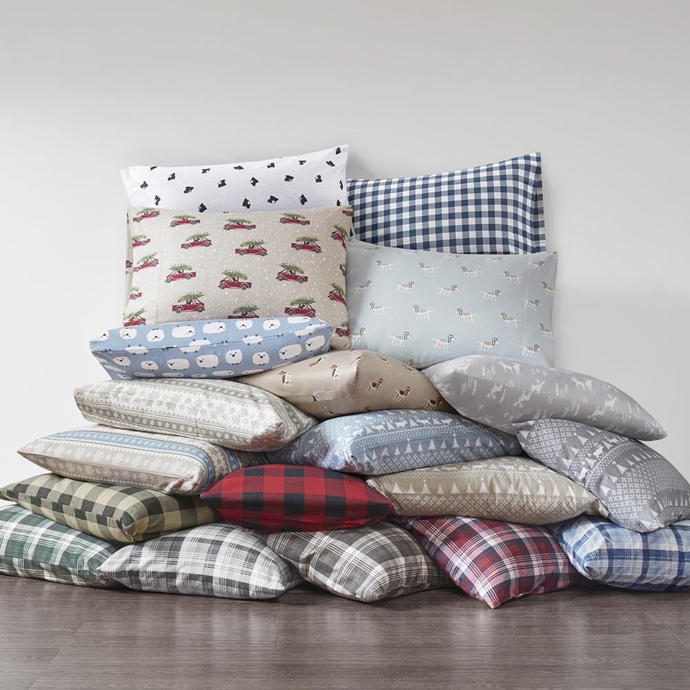 Flannel Sheet Set, Blue Plaid color