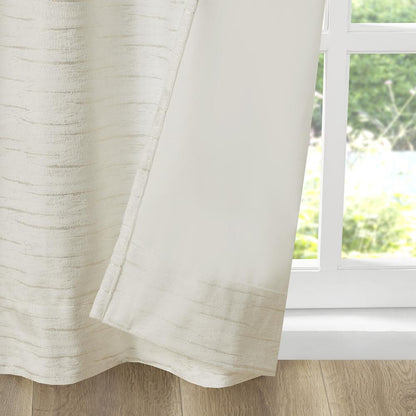 Metallic Printed Poly Velvet Rod Pocket/Back Tab Window Panel Pair
