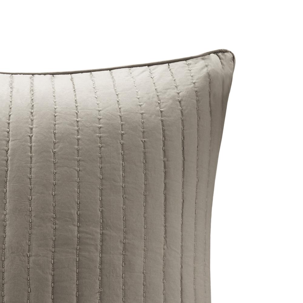 Camila Cotton Quilted Euro Sham, Taupe color