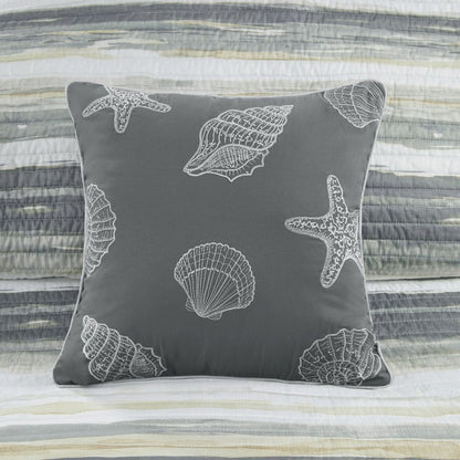 6 Piece Printed Quilt Set with Throw Pillows