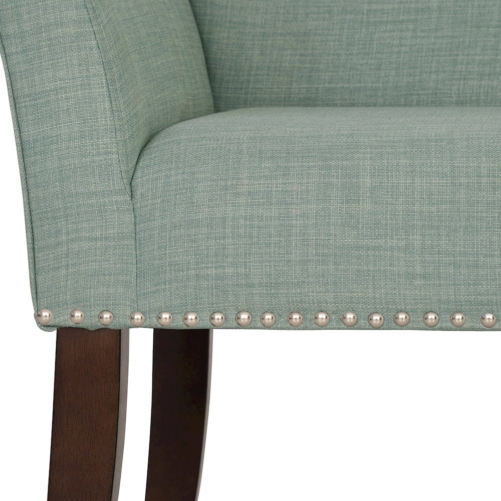 49.5" Upholstered Bench with Back & Wood Legs