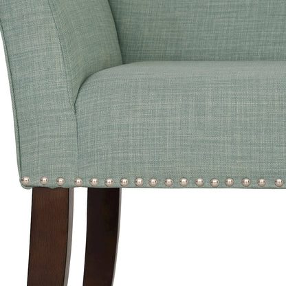 49.5" Upholstered Bench with Back & Wood Legs