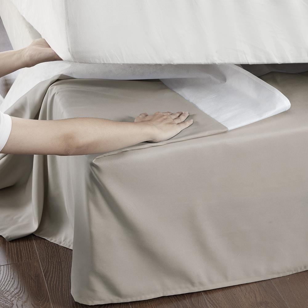 Simple Fit Wrap Around Adjustable Bedskirt, Khaki color
