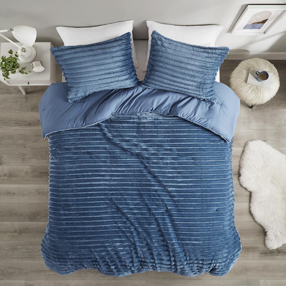 2 Piece Corded Plush Comforter Set