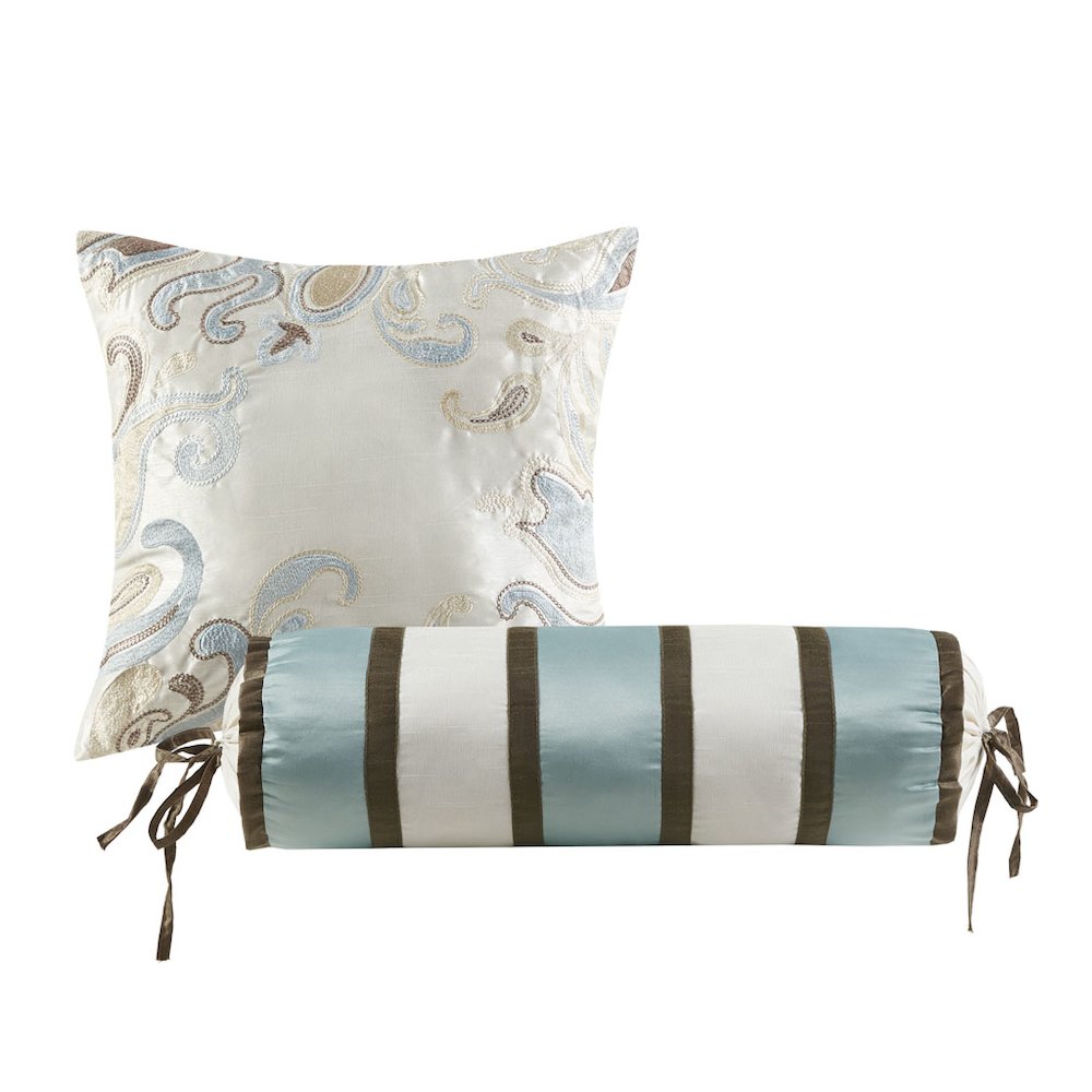 5 Piece Jacquard Bedspread Set with Throw Pillows