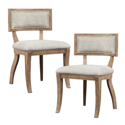 Marie Upholstered Split-Back Dining Chairs with Curved Wood Frame (Set of 2)
