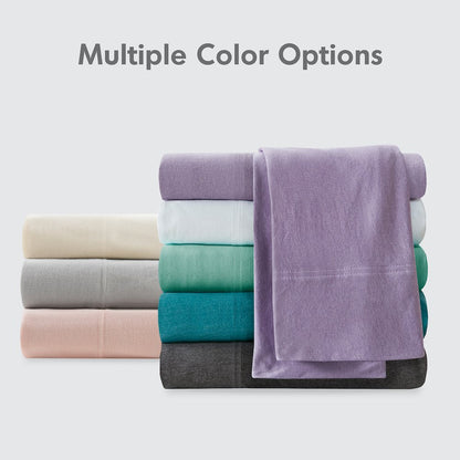 Cotton Blend Jersey Knit All Season Sheet Set, Cream color