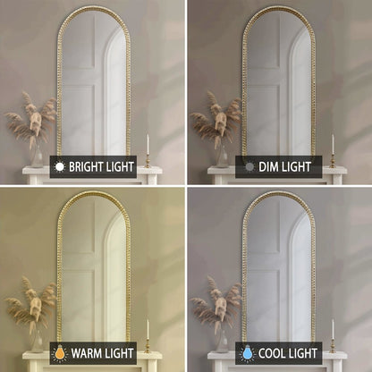 Gold Metal Arch Wall Mirror