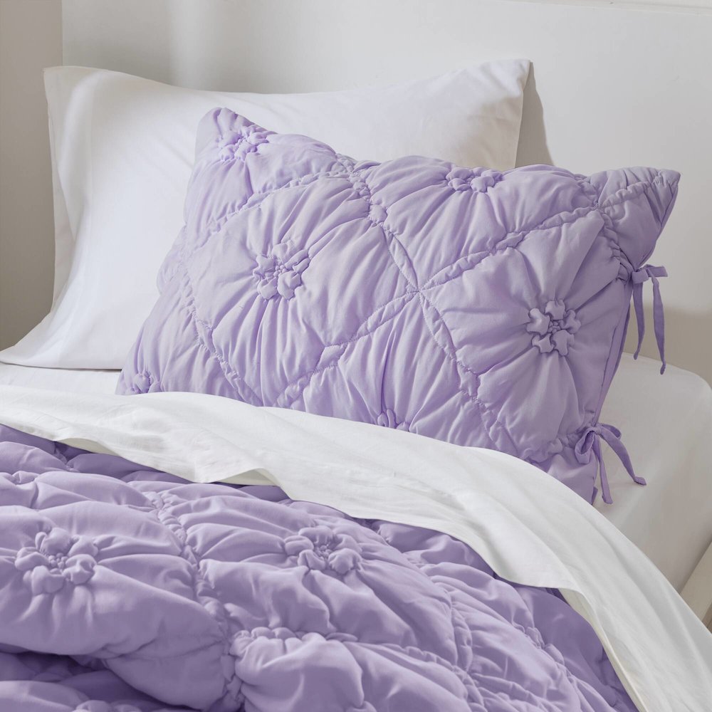 Lily 2PCS Comforter Set, Purple color