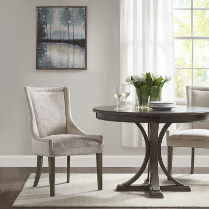 Ultra Upholstered Dining Side Chairs with wood legs (Set of 2)