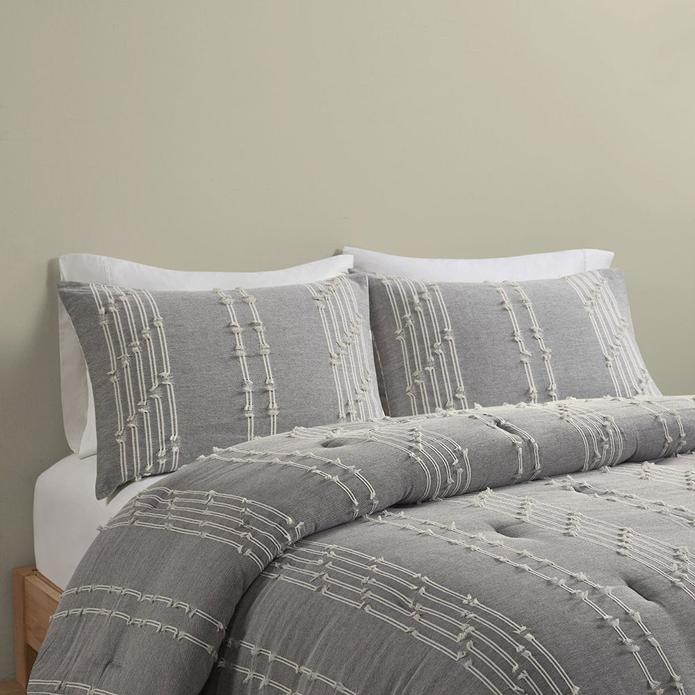 3 Piece Cotton Jacquard Comforter Set
