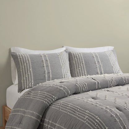 3 Piece Cotton Jacquard Comforter Set