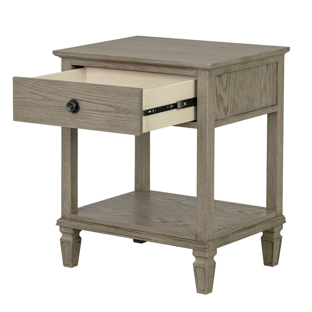 Victoria Bedside Table, Reclaimed Grey color