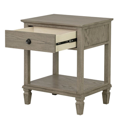 Victoria Bedside Table, Reclaimed Grey color
