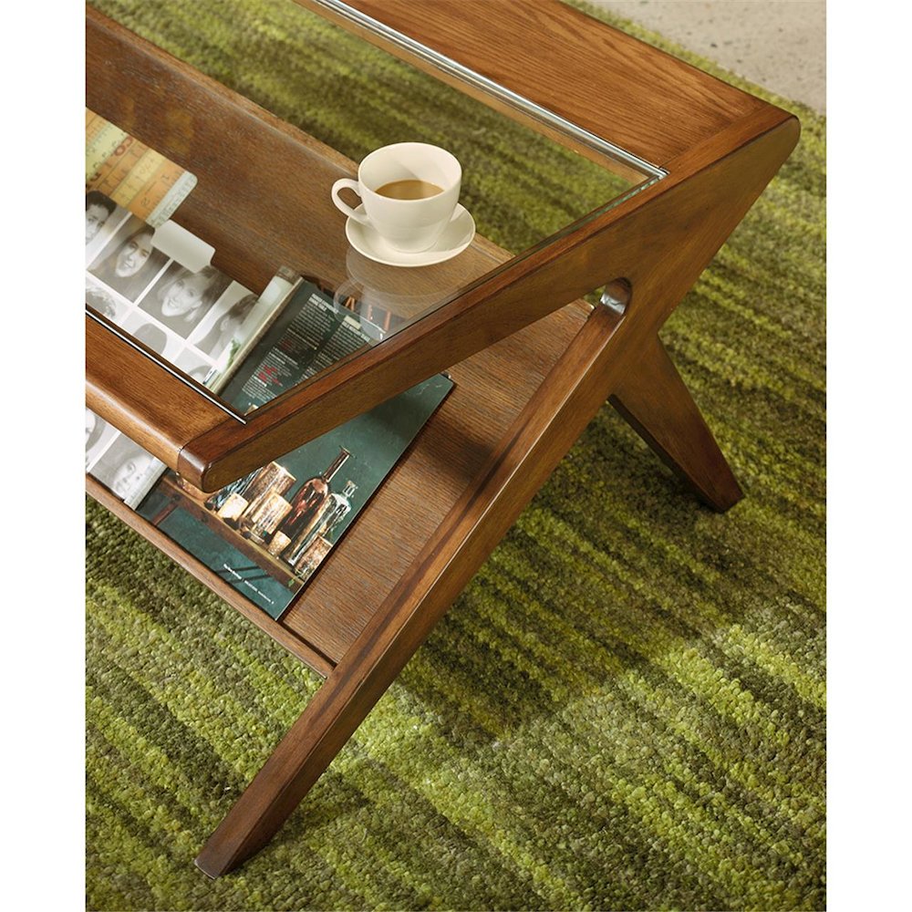 Rocket wood & tempered glass coffee table