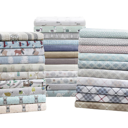 Cozy Flannel Printed Sheet Set, Multi Sloth color
