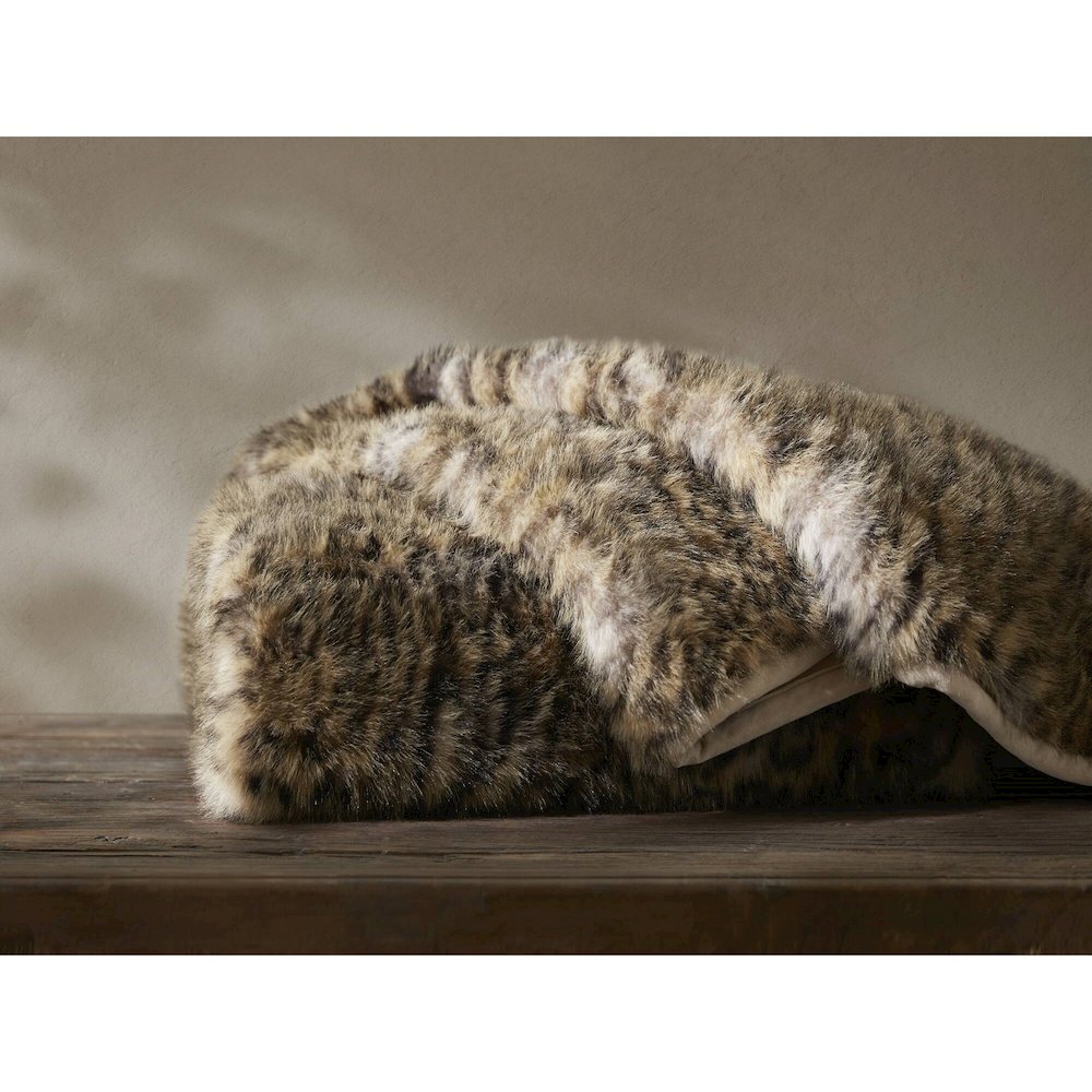 Botswana Animal Print Faux Fur Throw Blanket, Leopard color
