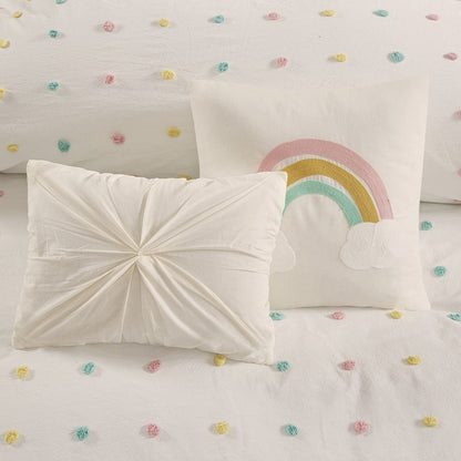 Cotton Jacquard Pom Pom Comforter Set