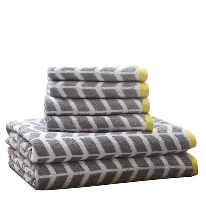 Nadia Cotton Jacquard Bath Towel 6 Piece Set