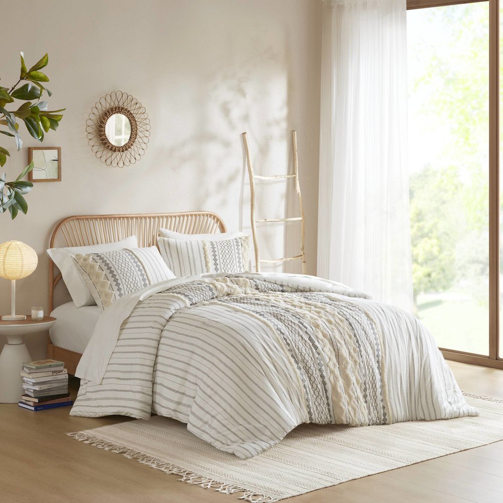 Imani Cotton Printed Comforter Set with Chenille