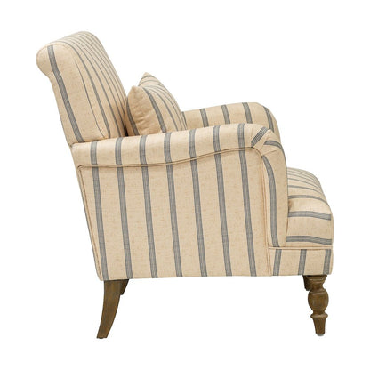 Amanda Accent Chair, Linen/Blue color